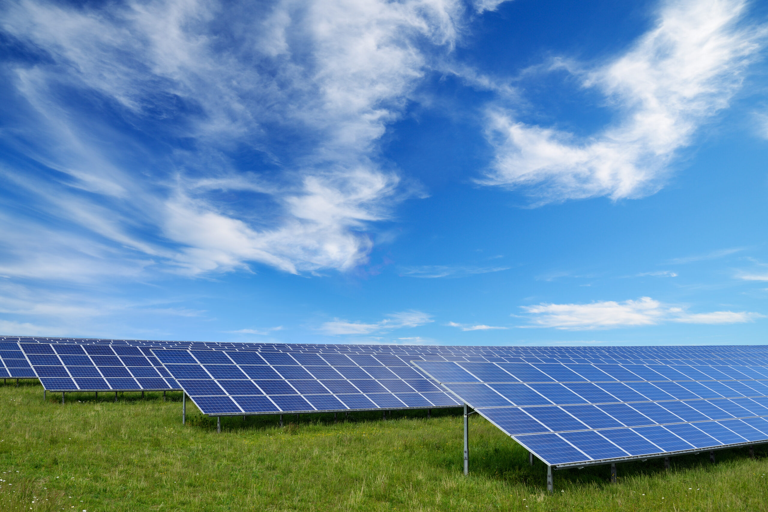 Solar Panels on a solar farm, United Kingdom